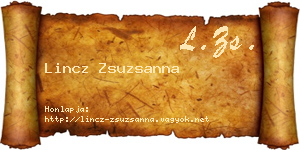 Lincz Zsuzsanna névjegykártya